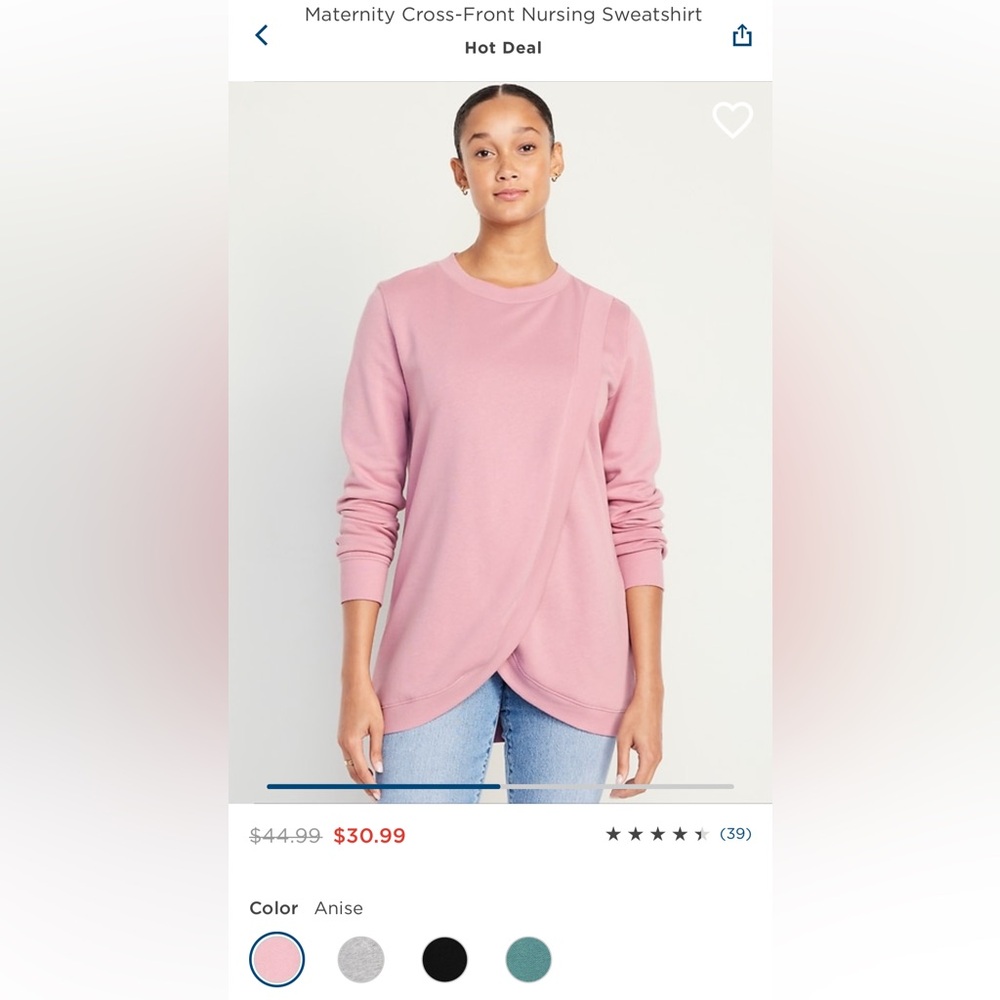 Old Navy Maternity Cross-Front Nursing Sweatshirt